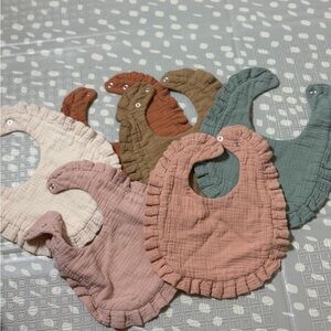 12 soft cotton & muslin bibs